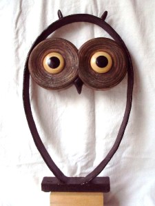 Hibou - Fer et bois tourné